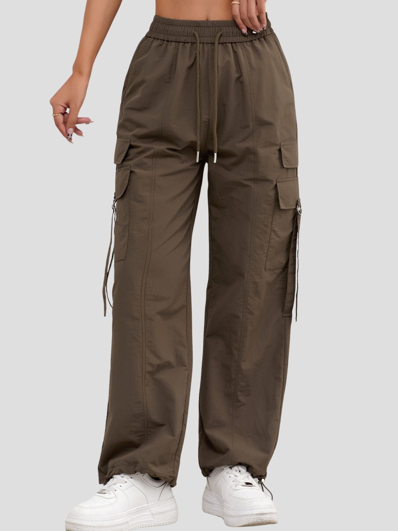 High Waist Cargo Pants Drawstring Bubiana