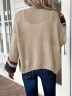 Retro Color-Block Cardigan Open Front Bubiana