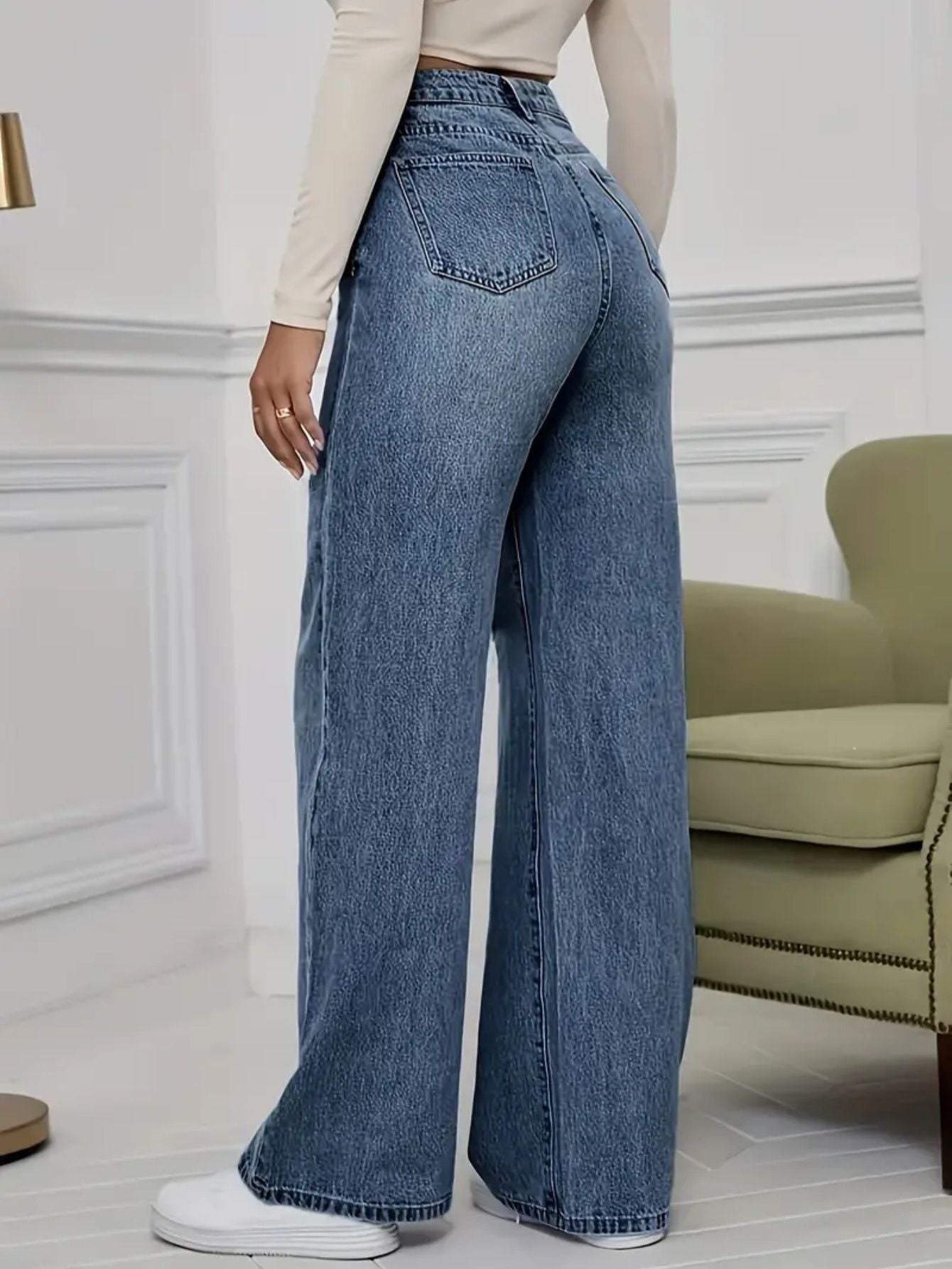 High-Waisted Denim Pants Bubiana