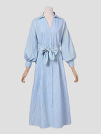 Striped A-Line Midi Dress Bubiana