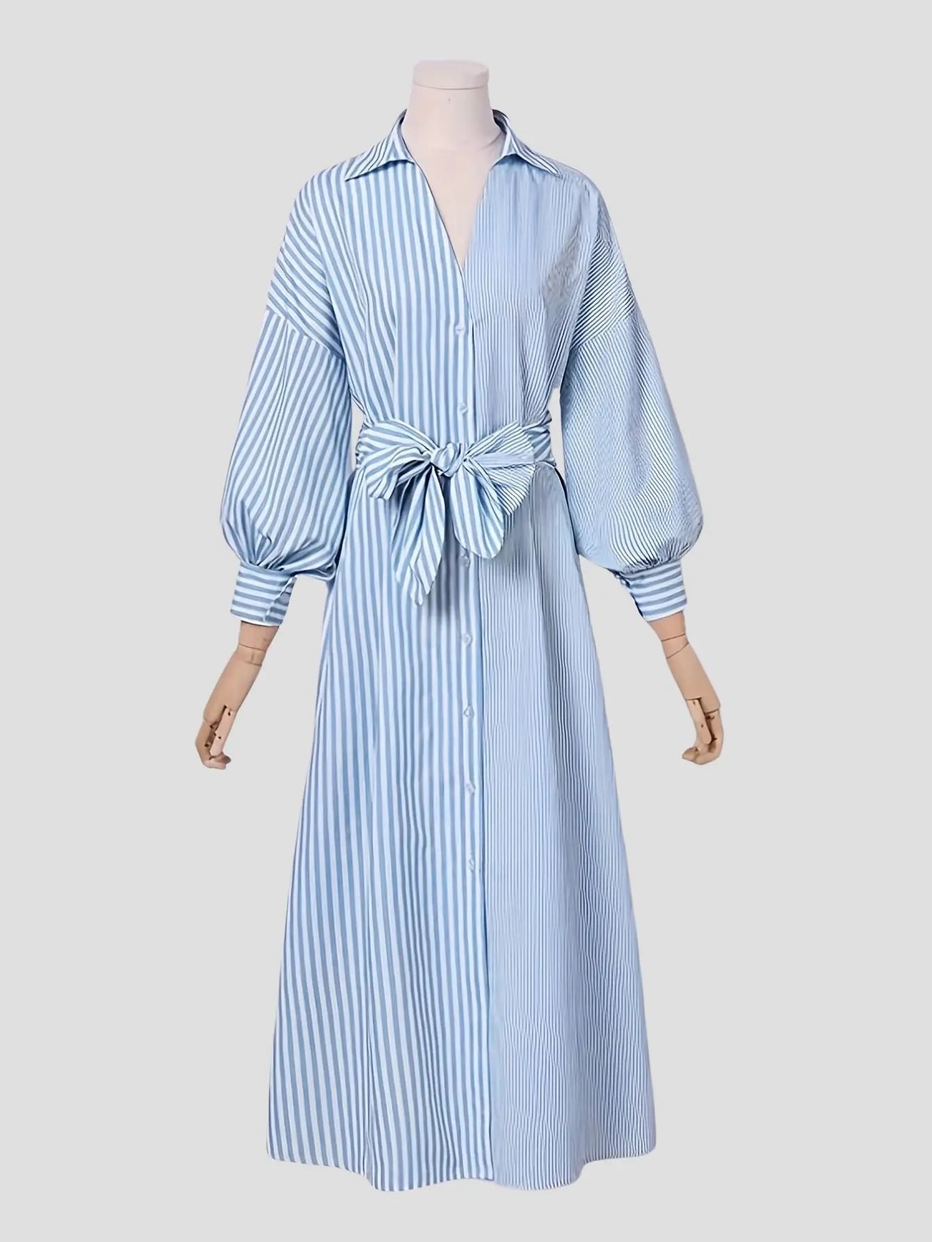 Striped A-Line Midi Dress Bubiana