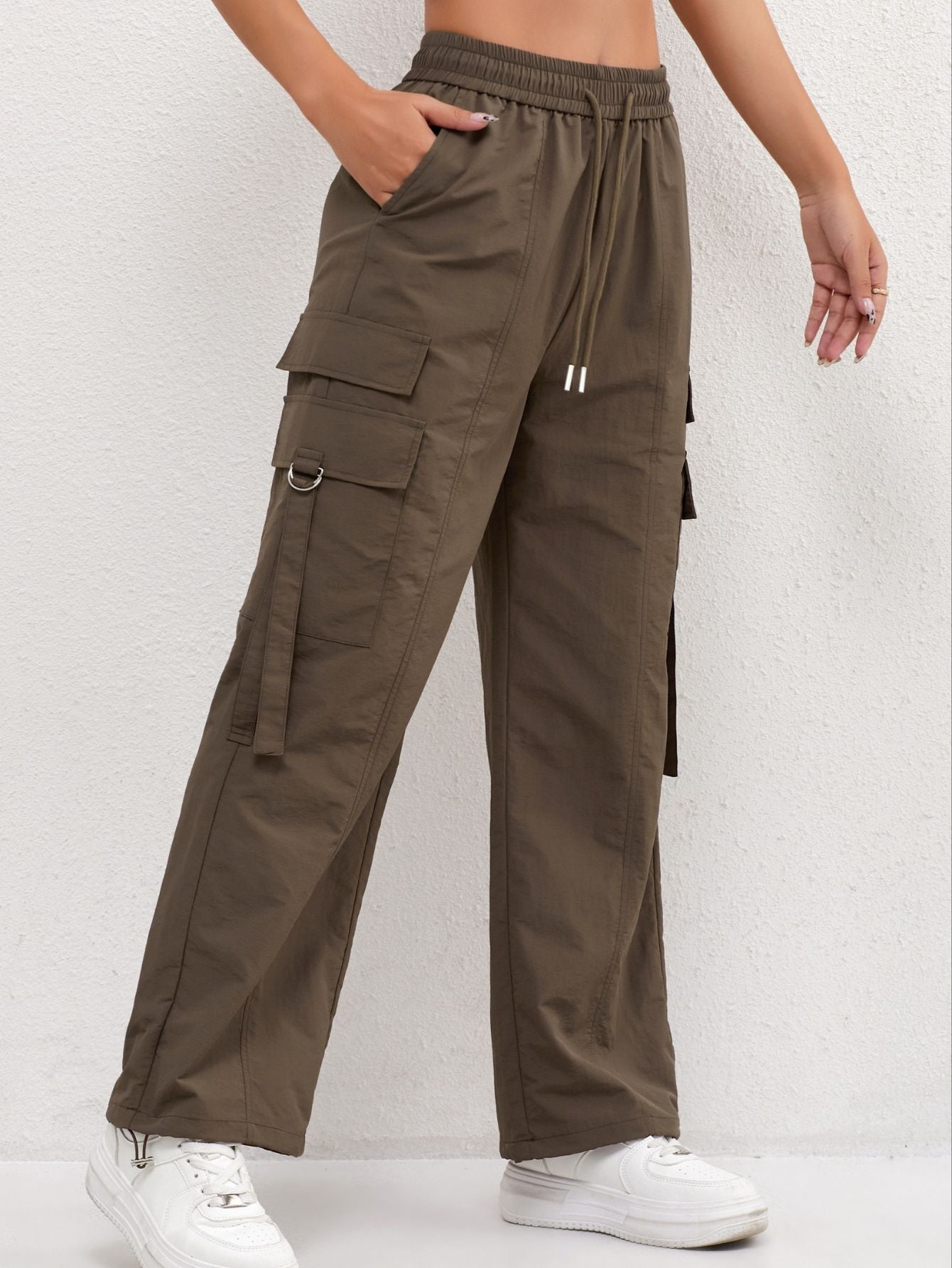 High Waist Cargo Pants Drawstring Bubiana