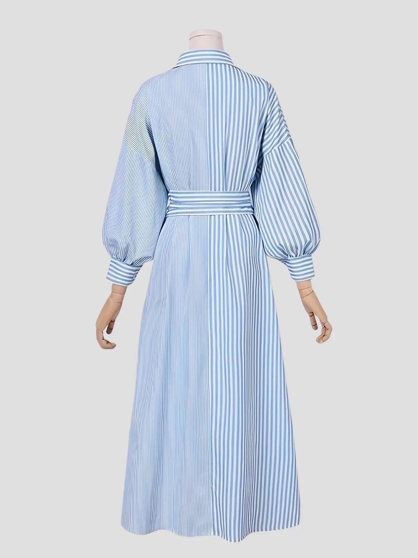 Striped A-Line Midi Dress Bubiana