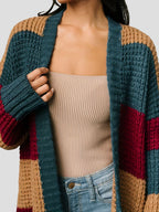 Plus Size Striped Cardigan Bubiana