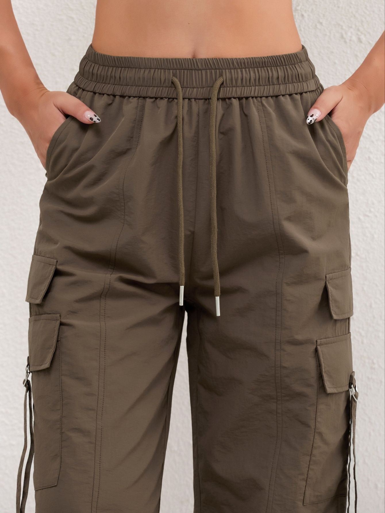 High Waist Cargo Pants Drawstring Bubiana