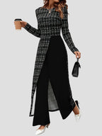 Plaid Jumpsuit Vintage Long Sleeve Bubiana