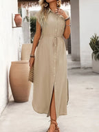 Elegant Button down Midi Dress Bubiana