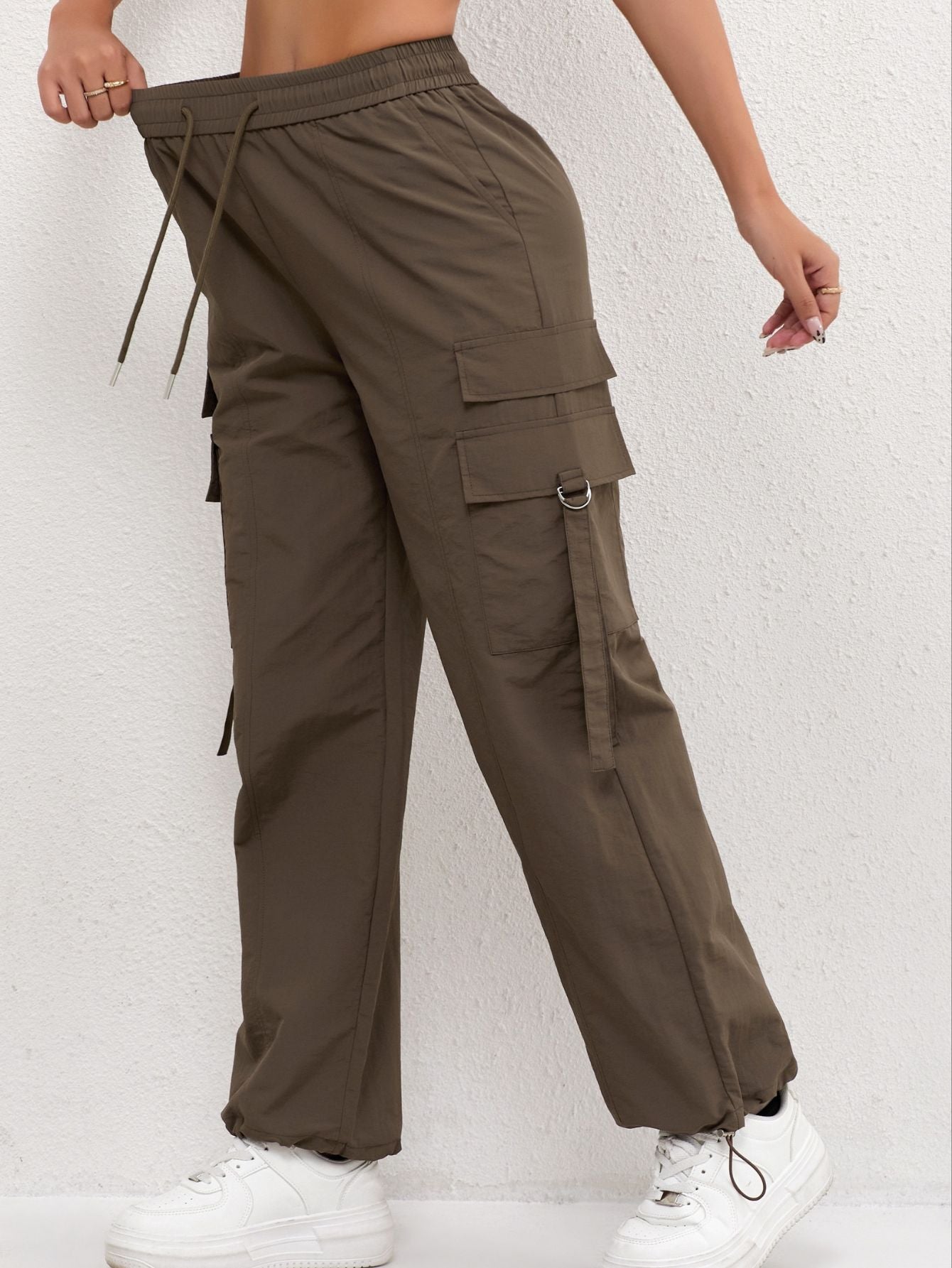 High Waist Cargo Pants Drawstring Bubiana