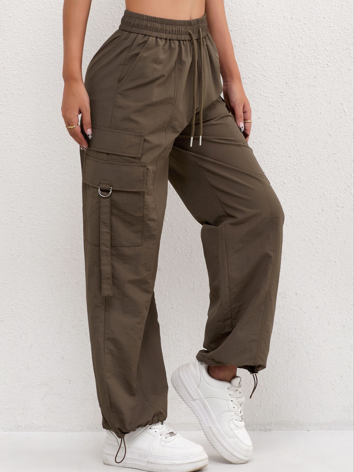 High Waist Cargo Pants Drawstring Bubiana